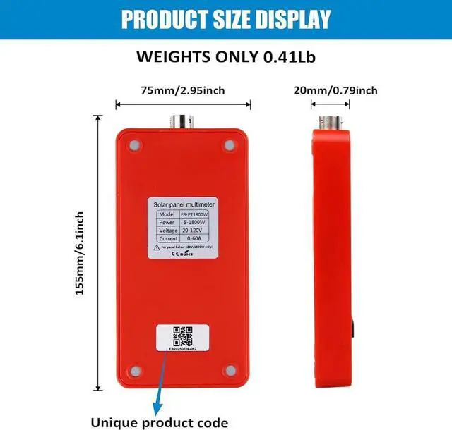 Alt view image 6 of 7 - 1800W Solar Panel Tester PV Multimeter with Sm MPPT & HD OLED Display for Solar Panel Diagnostics and Data Analysis