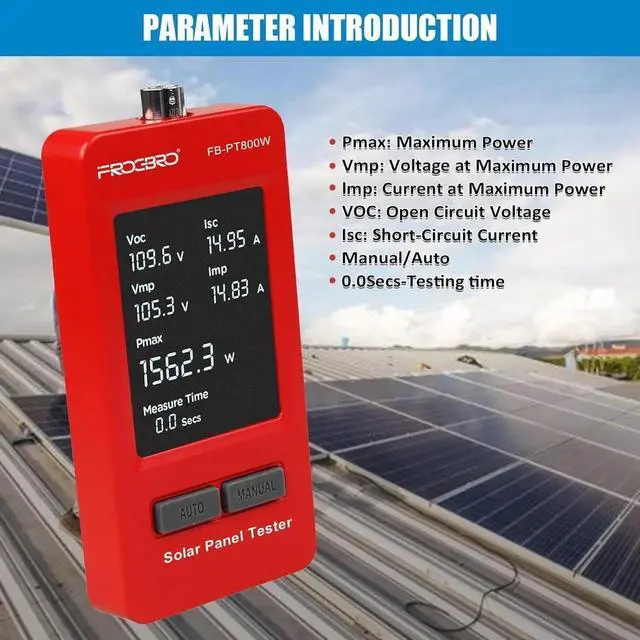 Alt view image 7 of 7 - 1800W Solar Panel Tester PV Multimeter with Sm MPPT & HD OLED Display for Solar Panel Diagnostics and Data Analysis