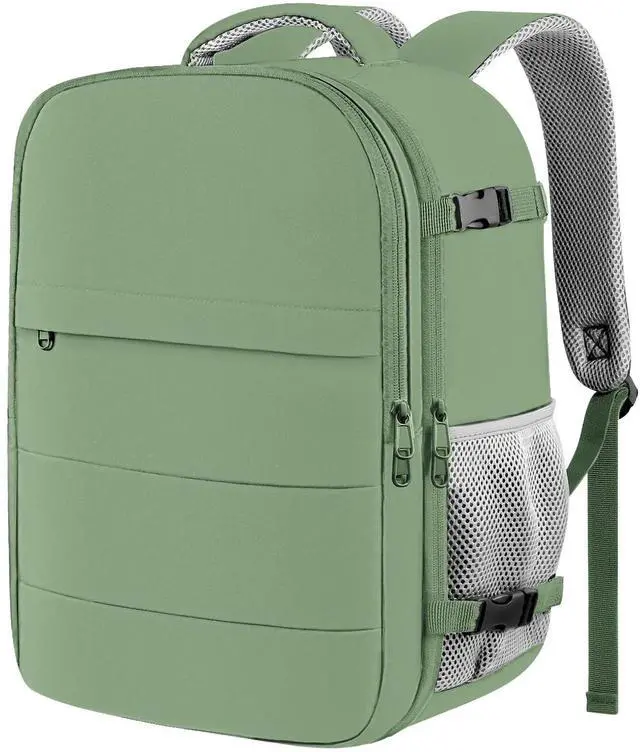 Main image of HOTOR Travel Backpack - Flight Approved Travel Bag for Men and Women, Carry on Luggage for 15.6" Laptop and Travel Essentials for Work, Business, Weekender, College 11.8"x7.9"x17.3" (Green)