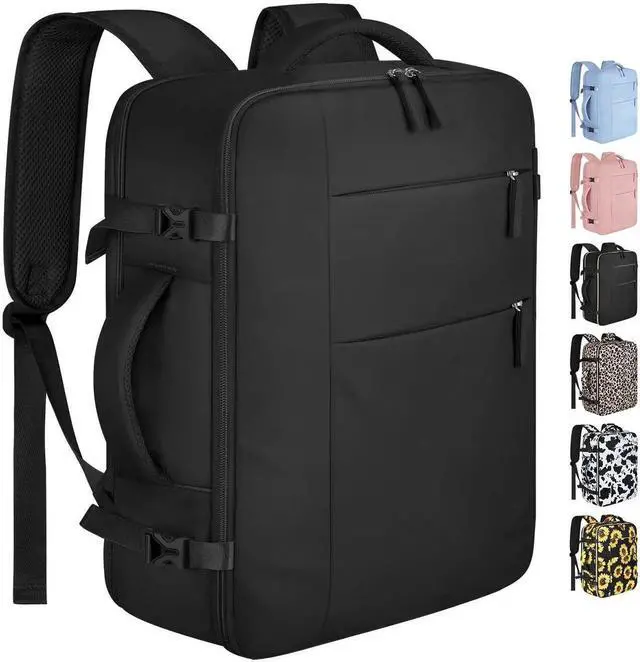 Main image of Capolo Travel Backpack for Women Men Waterproof Laptop Backpack Airlines Approved Personal Item Backpack Bag Computer Bookbag for Business, Work, Traveling Fits 15.6 Inch Laptop(Black Zipper)