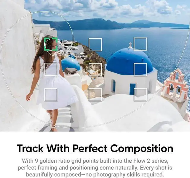 Alt view image 7 of 7 - Flow 2 White - Foldable AI Phone Gimbal, AI Tracking, Multi-Person Tracking, Built-in Tripod/Selfie Stick, Remote Control, iPhone/Android Portable Stabilizer