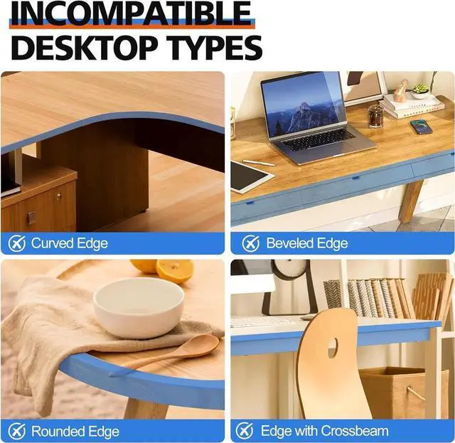 Alt view image 5 of 7 - Large Keyboard Tray Under Desk Slide Out with Sturdy C-Clamp Mount and Storage Drawer, 27" (31" Including Clamps) x 12" Ergonomic Keyboard Trays for Home and Office, Black