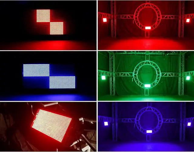Alt view image 5 of 6 - Stage Light Wash Strobe LED 200W RGB Marquee (8 Segments) Uplights DMX512 Metal Housing DJ Light for Party Disco Wedding Holiday KTV Birthday