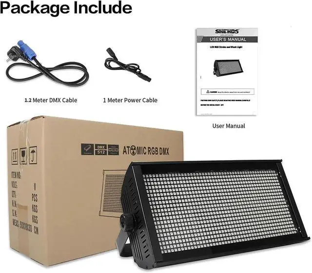 Alt view image 3 of 6 - Stage Light Wash Strobe LED 200W RGB Marquee (8 Segments) Uplights DMX512 Metal Housing DJ Light for Party Disco Wedding Holiday KTV Birthday