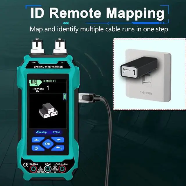 Alt view image 5 of 7 - Network Cable Tester, ET738 2 in 1 Cable Tester with Digital Multimeter Functions Design of 6dBm to 70dBm Optical Power Meter with 3.2" LCD