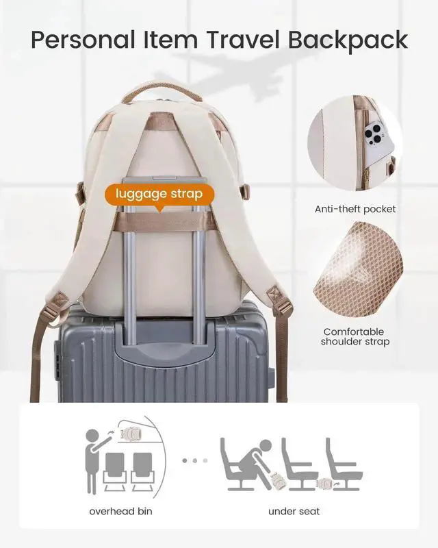 Alt view image 2 of 5 - LOVEVOOK Laptop Backpack for Women, 15.6-Inch Work Backpack, Back to School Bookbag for College Student Teen Girls, Casual Personal Item Travel Bag Business Computer Daypack for Teacher Nurse, Gift