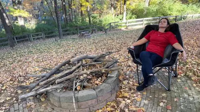 Alt view image 4 of 6 - 2 Pack Oversized Padded Camping Chair Heavy Duty Quad Fold Arm Chair Portable for Outdoor - Support 450LBS, Black