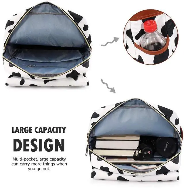 Alt view image 3 of 5 - Junlion Cow Slim Backpack Gift for Girls School Bag College Daypack Travel Rucksack