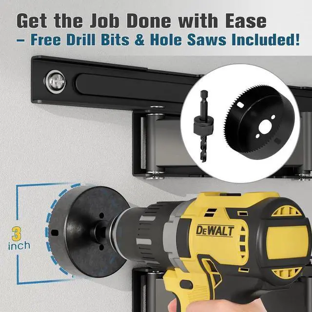 Alt view image 4 of 7 - in Wall Cable Management Kit, Power & Low Voltage Wire Organizer with Hole Saw Drill for Easy TV Wall Mounting, TV Cord Hider for Wall & Clean Look