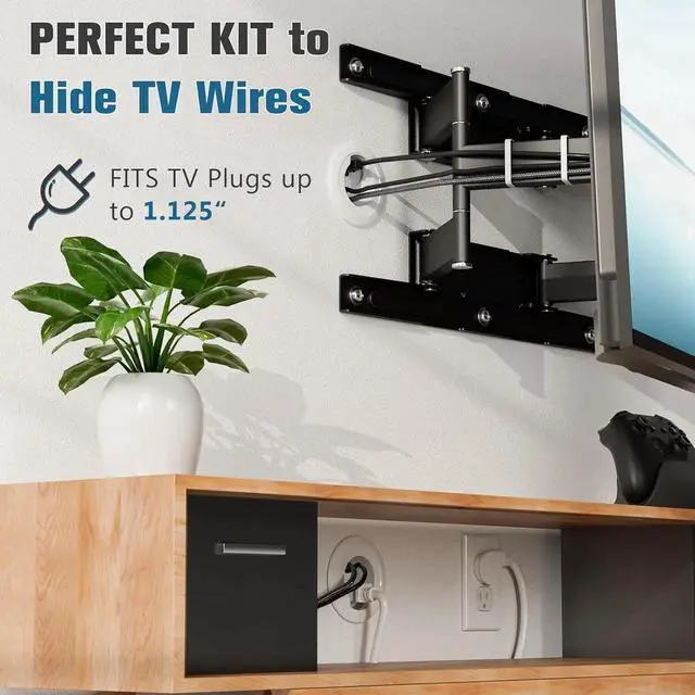 Alt view image 3 of 7 - in Wall Cable Management Kit, Power & Low Voltage Wire Organizer with Hole Saw Drill for Easy TV Wall Mounting, TV Cord Hider for Wall & Clean Look