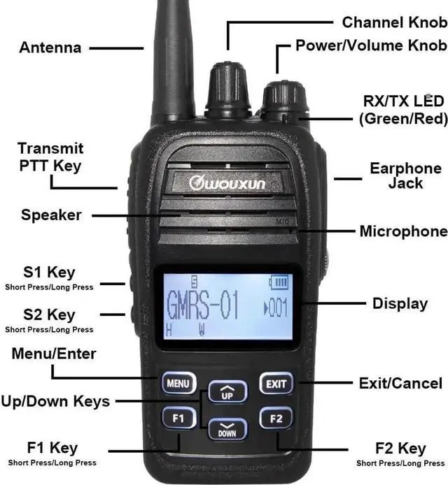 Alt view image 7 of 7 - KG-905G Plus Professional GMRS Two Way Radio with USB-C Charging + Bluetooth