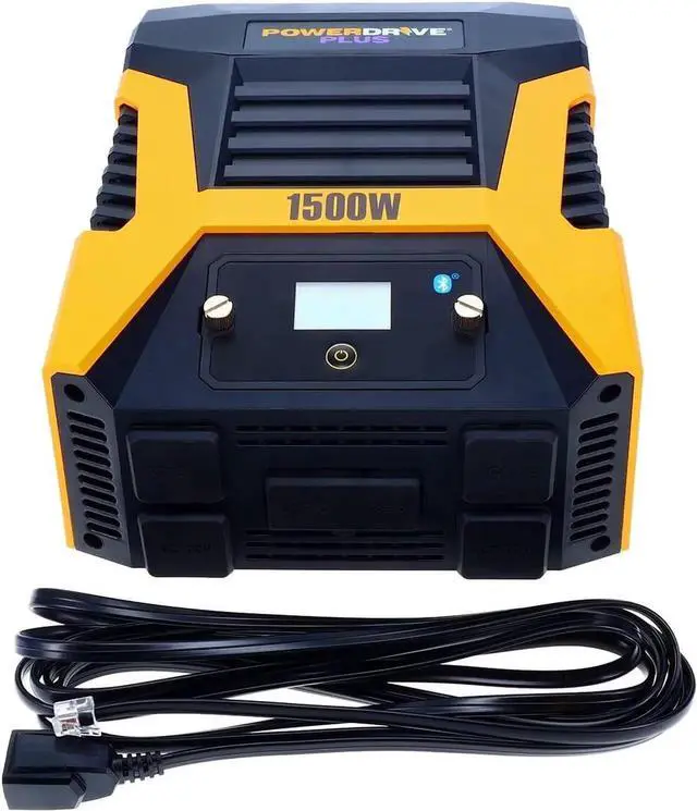 Alt view image 2 of 7 - Plus PWD1500P 1500 Watt Power Inverter with Bluetooth(R) Wireless Technology and Remote Control