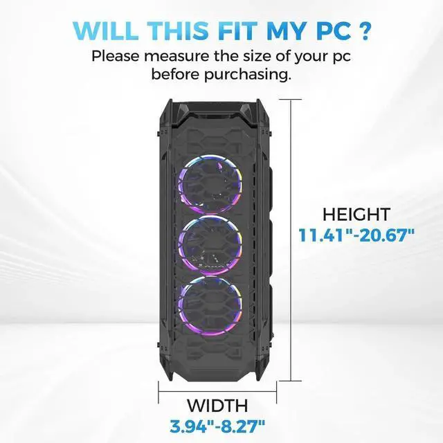 Alt view image 4 of 7 - Clamp-on Desk or Desk Leg PC Mount,Adjust Height and Width,CPU Under Desk T Beam PC Mount Bracket Computer Tower Wall and Under Counter Holder