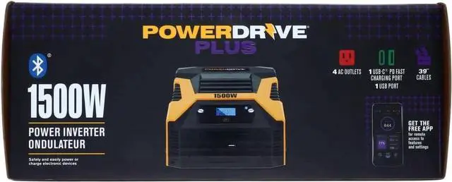 Alt view image 2 of 7 - Plus PWD1500P 1500 Watt Power Inverter with Bluetooth(R) Wireless Technology and Remote Control