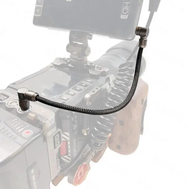 Alt view image 5 of 6 - RED-Komodo V-Mount Battery-Plate Power-Cable Rotatable 2-Pin Male to Adjustable Right-Angle 2-Pin Male Cord for SmallHD-Monitor 45cm|18inches