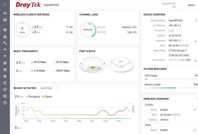 Alt view image 2 of 7 - VigorAP 912C Ceiling Mesh Wireless 802.11ac Range Extender and Access Point