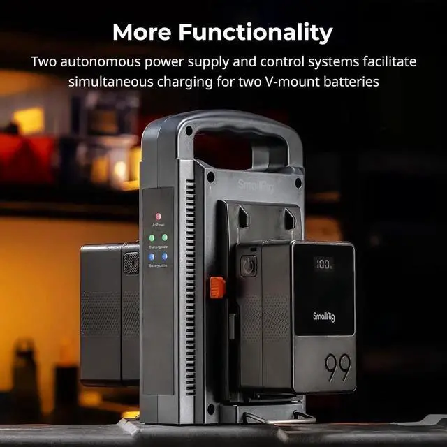 Alt view image 4 of 7 - V Mount Battery Charger, Dual Channel V-Mount, V-Lock Battery Charger for V Mount Battery, Fits for V Mount Battery VB99 SE / VB99 / VB99 Pro / VB155 / VB212