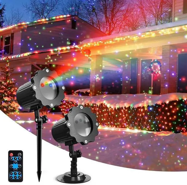 Main image of Chrias Light Projector, 3 Color Firefly Laser Lights with Remote Control, Outdoor Projector Lights for Chrias se Decorations, 2-Pack