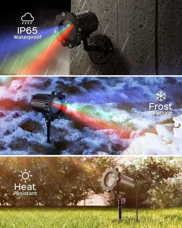 Alt view image 6 of 7 - Chrias Light Projector, 3 Color Firefly Laser Lights with Remote Control, Outdoor Projector Lights for Chrias se Decorations, 2-Pack