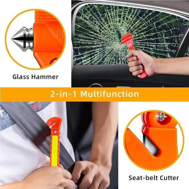 Alt view image 5 of 7 - 20 Pack Car Safety Hammer, 2 in 1 Car Escape Tool Seatbelt Cutter and Car Window Glass Hammer Breaker for Home Rescue and Car Emergency Escape Tools