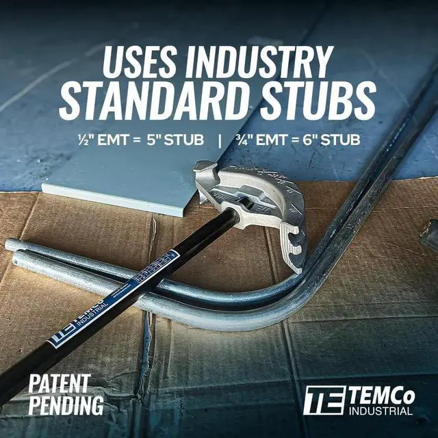 Alt view image 5 of 7 - TEMCo 2 in 1 Dual Shoe Conduit Bender - 1/2" & 3/4" EMT, 1/2" Rigid - 2 Benders in 1 Tool
