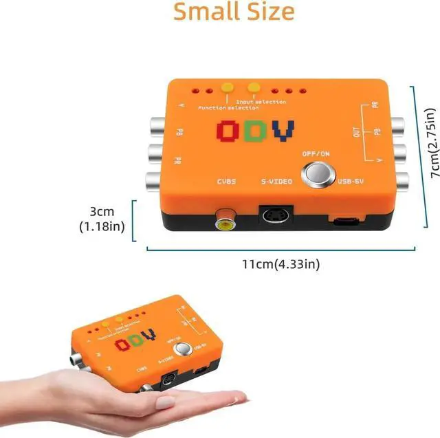 Alt view image 4 of 7 - ODV-II Coonent/AV/CVBS/S-Video to Coonent Converter for Retro Gaming Console, Not Coatie with RGB Signals