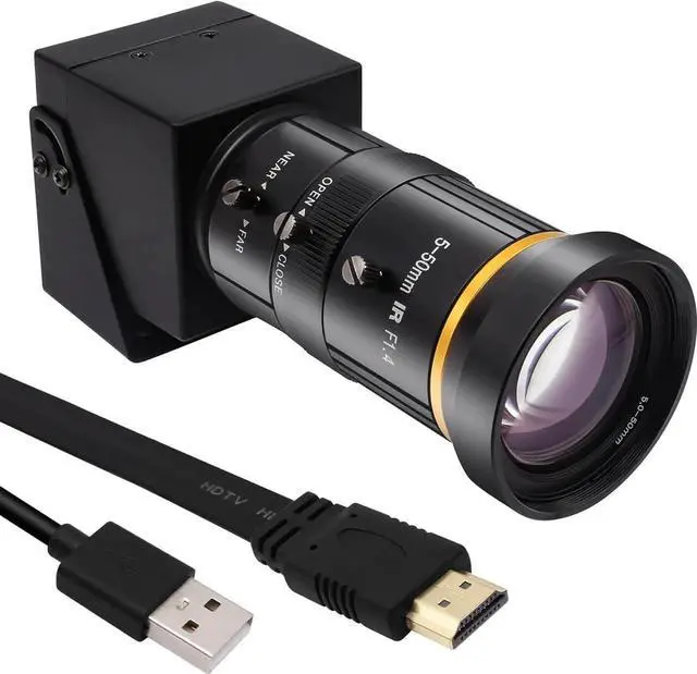 Main image of HDMI Camera 4K USB HD Streaming Webcam with 5-50mm Telephoto Zoom Manual Lens Industrial CS Mount 10X Optical for PC Computer,Laptop,Monitor,TV A: -