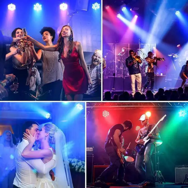 Alt view image 5 of 7 - 36 LED Stage Lights RGB Par Light DMX Lighting Stage Uplights for Events Music Dances Shows Party Wedding Church School Christmas Club (8 Packs)