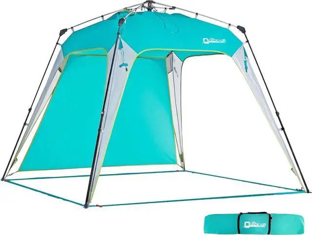 Main image of 8.2'x8.2' Pop Up Canopy Tent Easy One Person Setup Instant Outdoor Beach Canopy Folding Portable Sports Shelter with 1 Sidewall - Turquoise