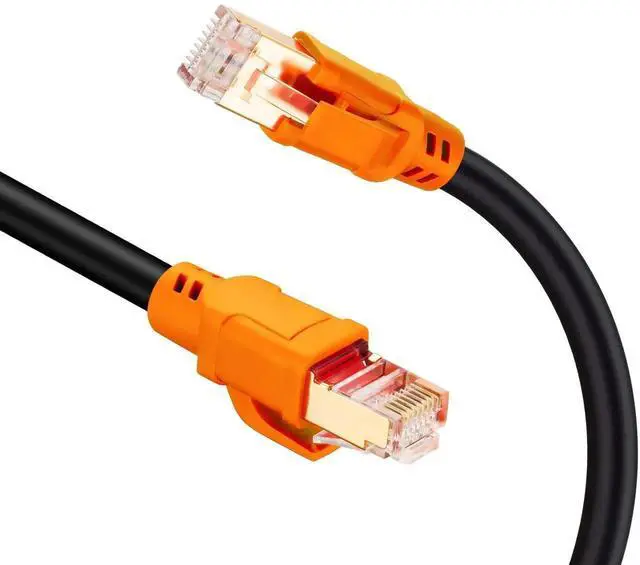Main image of NC XQIN Cat 8 Ethernet Cable 25 ft Cat8 26AWG RJ45 Network Patch Cable 40Gpbs/2000Mhz LAN Wire Cable Cord Shielded for Modem, Router, PC, Mac, Laptop, PS2, PS3, PS4, Xbox, and Xbox 360
