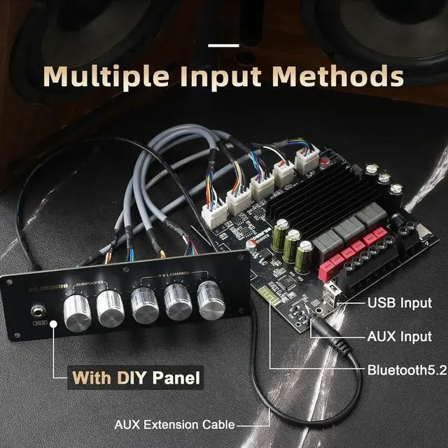 Alt view image 6 of 7 - S200HS-W Power Amplier Board Bluetooth5.2 TPA3221 Chip with Subwoofer 2.1 Channel 100W×2+200W,Audio Power Amplier Module (S200HS-W)