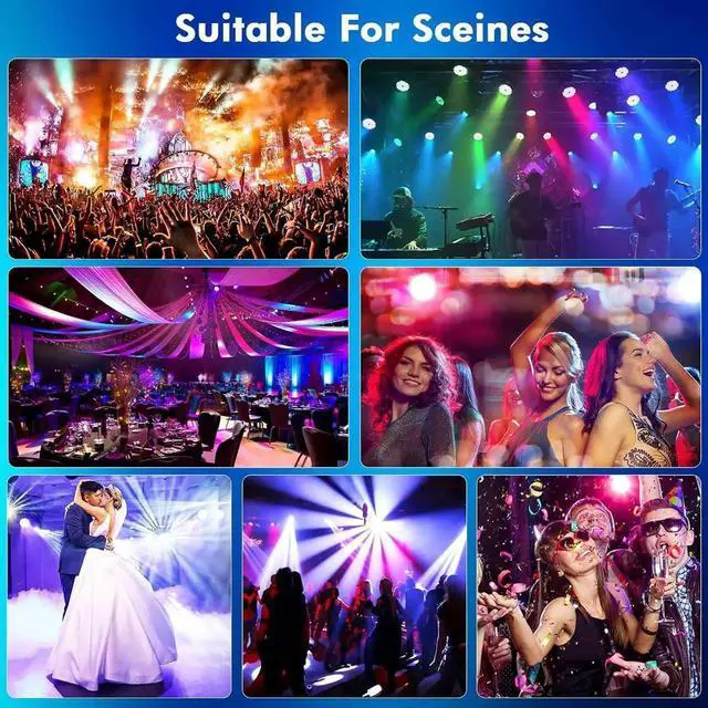 Alt view image 7 of 7 - Rechargeable LED Par Can Lights, RGB Battery Powered Stage Uplights with Sound Activated Remote & DMX Control for Festival Event Wedding Bar Church