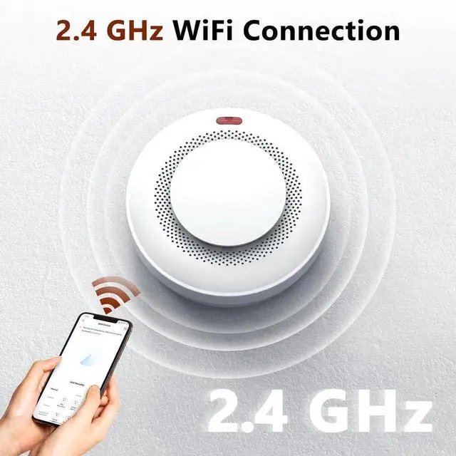 Alt view image 6 of 7 - Smart Smoke Detector Fire Alarm, , Wi-Fi Smoke Detector with App, uetooth Wireless Smoke Alarms with Battery Operated, 6 Pack