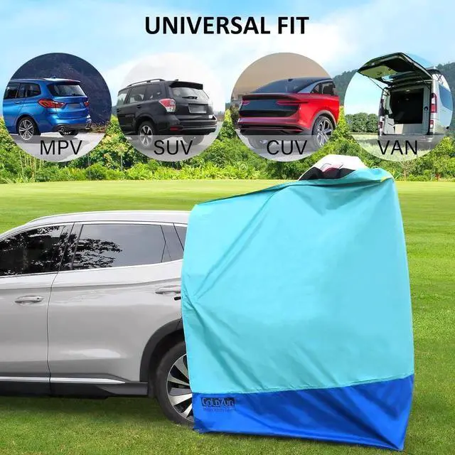 Alt view image 2 of 6 - Hatchback Cabana with Magnets - 30-Second Setup Privacy Car Tent, Lightproof Changing Room for SUVs, Vans & MPVs