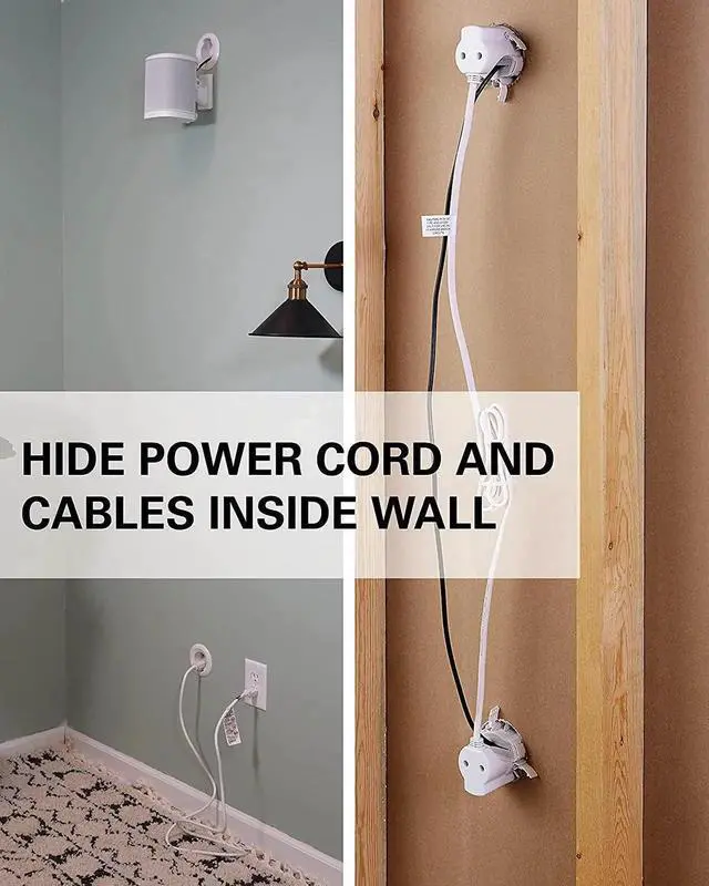 Alt view image 2 of 7 - in-Wall Cable Management Kit for Speakers & TVs - Conceal Cables When Mounting Speakers Or TVs On The Wall - Prewired for Easy Install-WSIWP1-W1