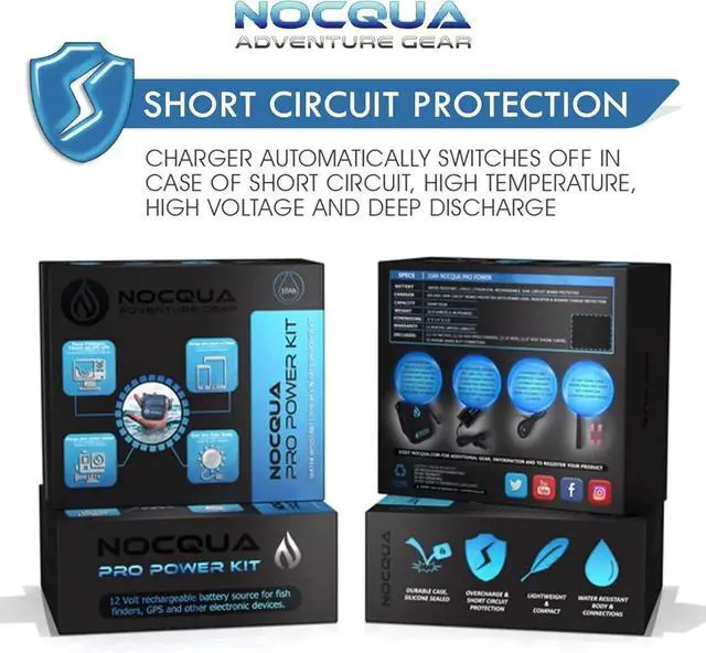 Alt view image 7 of 7 - Pro Power Water-Resistant Battery & Charger Kit - Compatible with GPS, Depth & sh nders, & Most 12 Volt Electronics