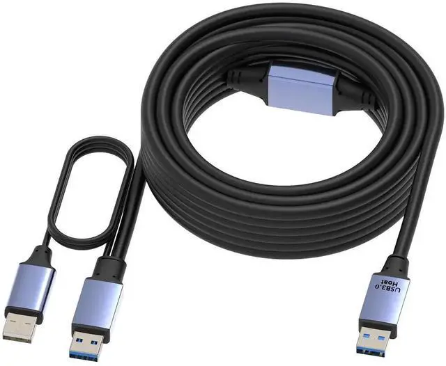 Alt view image 2 of 7 - 50ft(15M) Active USB 3.0/3.2 Gen 1 Data Cable A Male to with Power & Repeater 5Gbps for Industrial Automation, CCTV System