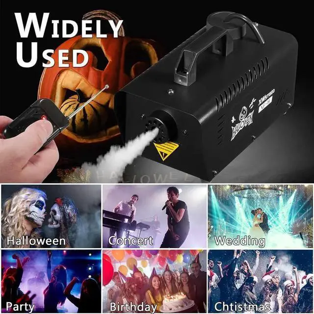 Alt view image 2 of 7 - Fog Smoke Machine, 500 Watt Portable Smoke Machine with Wireless & Wired Remote Control for Halloween Wedding and Stage Effect