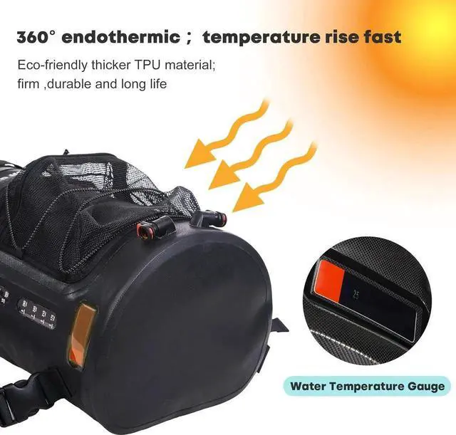 Alt view image 4 of 6 - Camping Shower 22L/ 12L Portable Shower for Camping with Pressure Foot Pump and Hose - Solar Shower Bag Backpack for Camping, Road Trip & Outdoor Use