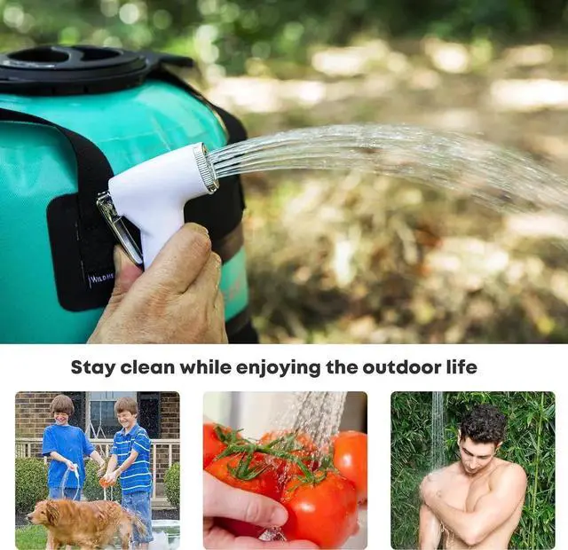 Alt view image 6 of 6 - Camping Shower 22L/ 12L Portable Shower for Camping with Pressure Foot Pump and Hose - Solar Shower Bag Backpack for Camping, Road Trip & Outdoor Use