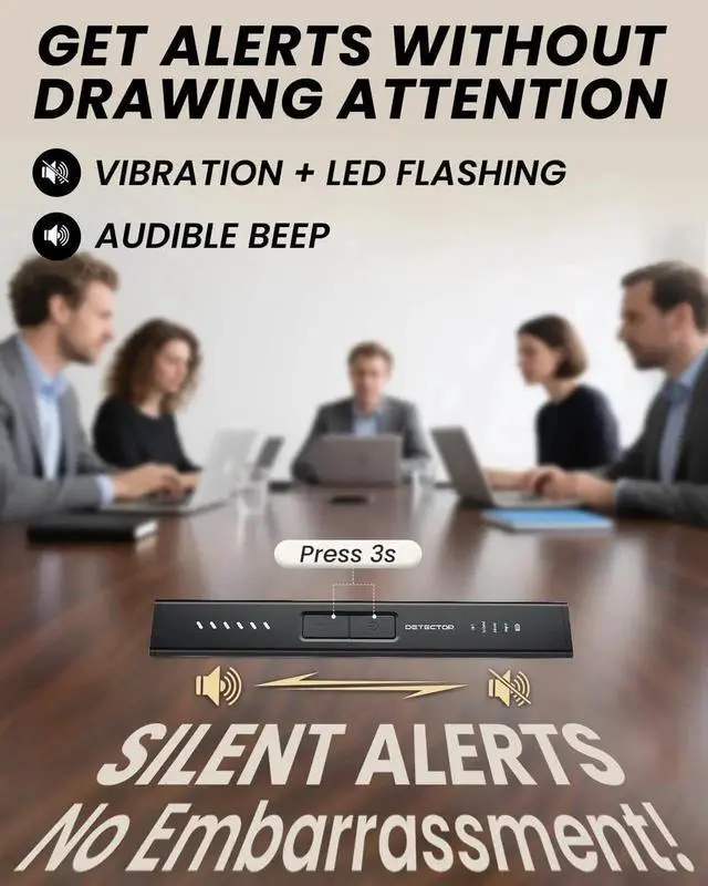 Alt view image 3 of 7 - Hidden Camera Detectors for Travel, Hotel GPS Tracker Detector, Spy Camera Finder, Bug Sweeper with 6 Detection Modes, Type-C Recharge