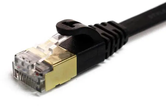 Alt view image 5 of 5 - Tera Grand - 50FT - CAT7 10 Gigabit Ethernet Ultra Flat Patch Cable for Modem Router LAN Network, Gold Plated Shielded RJ45 Connectors, Faster Than CAT6a CAT6 CAT5e, Black