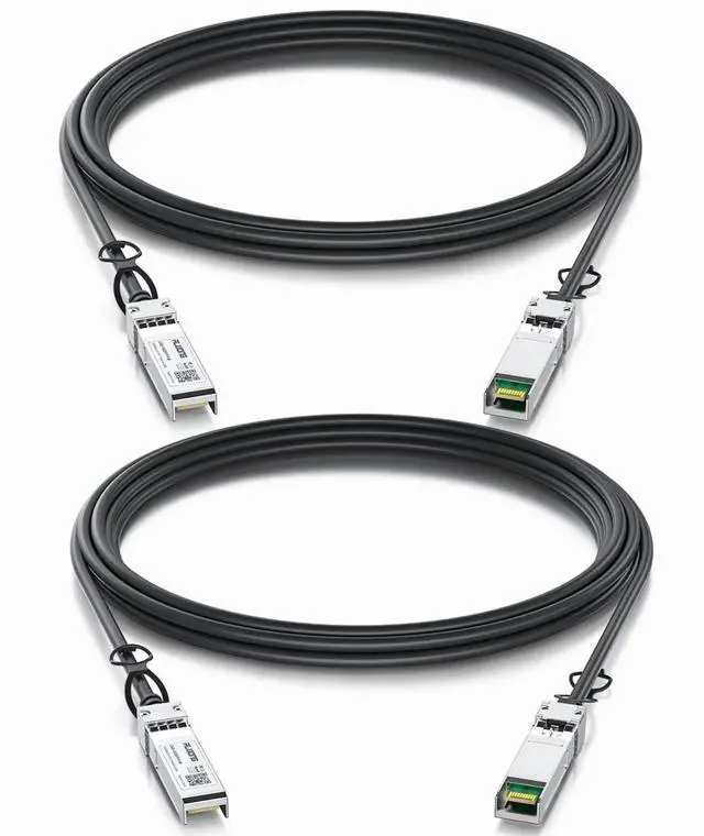 Main image of 2-Pack 1m/3.28ft 10G Direct Attach Copper Cable, SFP+ Passive Twinax DAC Cable for Cisco SFP-H10GB-CU1M, Ubiquiti, Arista, D-Link, Intel, Meraki, Mikrotik, Netgear, TP-Link etc.