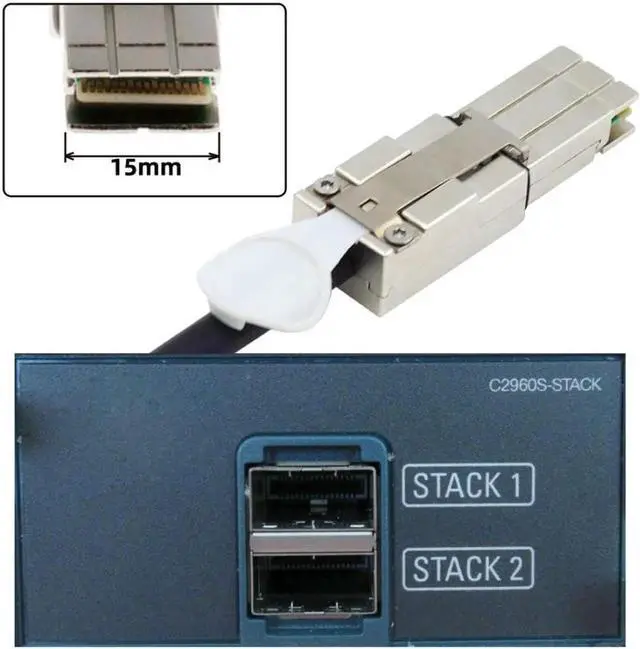Alt view image 3 of 5 - chenyang 2960 FlexStack Stacking Cable CAB-STK-E-0.5M Compatible for Catalyst 2960S 2960X 2960XR Networking Switch 20Gbps 40Gbps