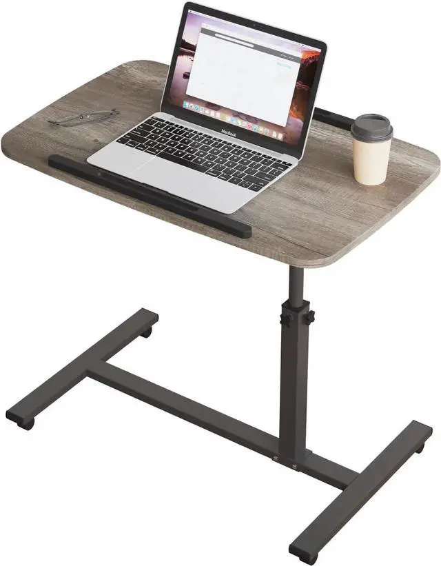 Alt view image 6 of 6 - Laptop Tae Mobile Adjustae Height Portae Desk Notebook Swivel PC Couter Rolling Desk with Wheels, Laptop Stand for Couch Bedside Hospital Bed Tae