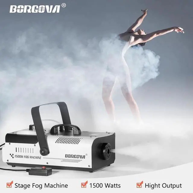 Alt view image 6 of 7 - Fog Machine 1500W with Wireless Remote & Wired Control Professional High Output Smoke Machine for Stage, Halloween, Parties, Concerts, Theatre