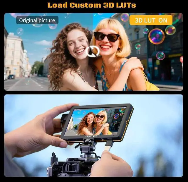 Alt view image 2 of 7 - T6 6Inch Camera Filed Monitor Aluminum Shell 4K HDMI C Input 1920x1080 All waveforme, 3D Lut with Battery and Carry Case