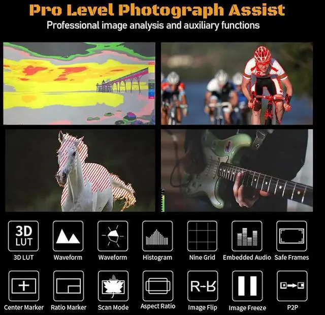 Alt view image 7 of 7 - T6 6Inch Camera Filed Monitor Aluminum Shell 4K HDMI C Input 1920x1080 All waveforme, 3D Lut with Battery and Carry Case