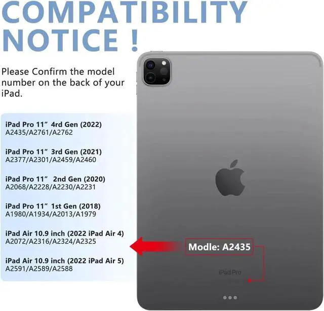 Alt view image 2 of 5 - iPad Pro 11 inch Case with Keyboard, iPad Air 5/Air 4 10.9 inch Keyboard Case with Trackpad, Keyboard Case for iPad Air 5/Air 4 and iPad Pro 1-4 Gen, Backlit 10 Color & 360 Screen Rotation -Ocean Blue