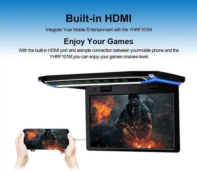 Alt view image 3 of 4 - 10.1in Car Overhead Monitor TFT Screen Flip Down Monitor Car Player